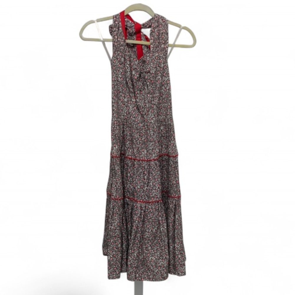 New with Tags Unique Vintage Gray Boho Print Halter Maxi Dress Size XS